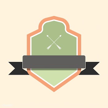 Colorful badge embellished with a banner | Free stock vector - 543149
