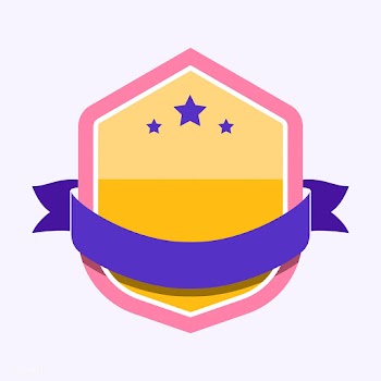 Colorful badge embellished with a banner | Free stock vector - 543155