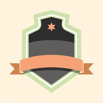 Colorful badge embellished with a banner | Free stock vector - 543173