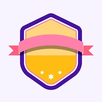 Colorful badge embellished with a banner | Free stock vector - 543175