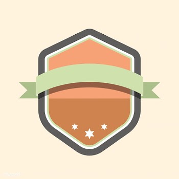 Colorful badge embellished with a banner | Free stock vector - 543178