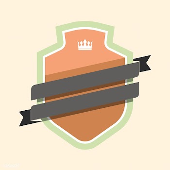 Colorful badge embellished with a banner | Free stock vector - 543196