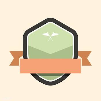 Colorful badge embellished with a banner | Free stock vector - 543201