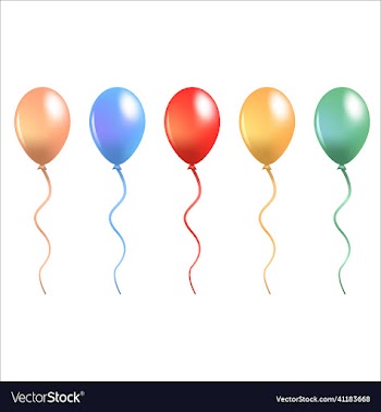 colorful balloon object set high quality rubber