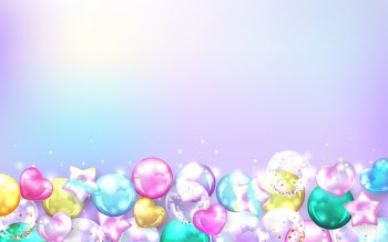 Colorful balloons frame on pastel background for birthday and celebration card. Free Vector