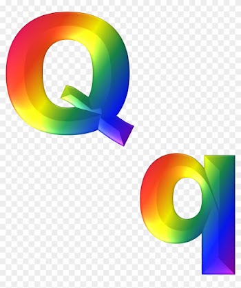 Colorful Big And Small Q Letters Of The Alphabet Clipart - Rainbow Letter Q