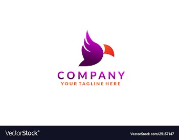Colorful bird abstract logo design vector image