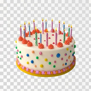 Colorful Birthday Cake with Candles Colorful Birthday Cake with Candles