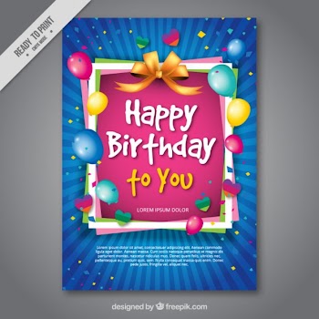Colorful birthday card Free Vector
