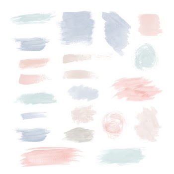 Colorful brushstroke design vector set Free Vector