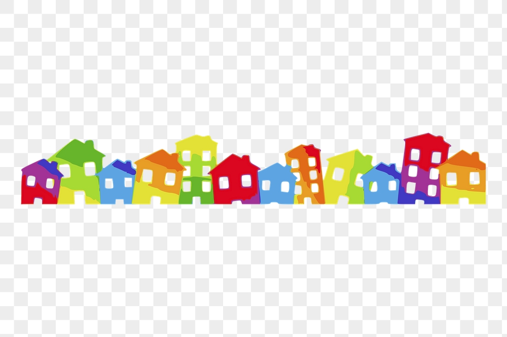 Colorful buildings png border sticker, | Free PNG - rawpixel
