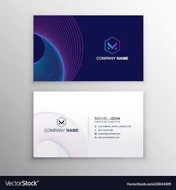 Colorful business card design template vector image