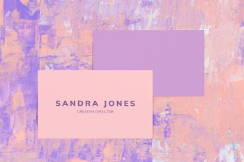 Colorful business card, textured pink paint… | Free stock photo | High Resolution image