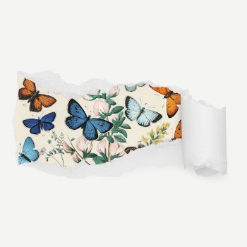 Colorful butterflies torn paper reveal | Free PSD - rawpixel