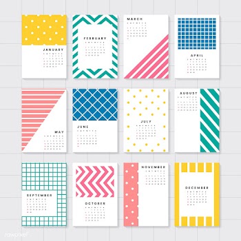 Colorful calendar mockup | Free stock vector - 555009