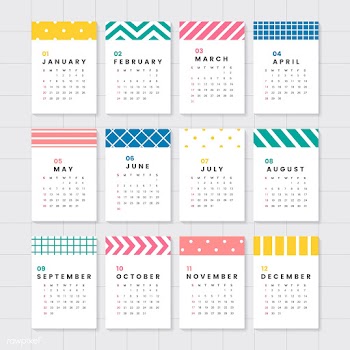 Colorful calendar mockup | Free stock vector - 555015