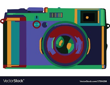 Colorful camera vector image