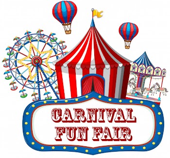 Colorful carnival funfair banner Free Vector