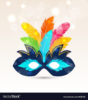  					Colorful carnival or theater mask with feathers vector&nbsp;image														