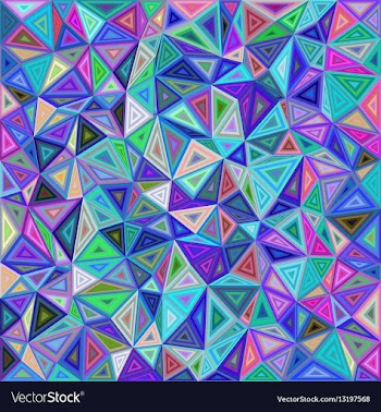 Colorful chaotic triangle mosaic tile background vector image