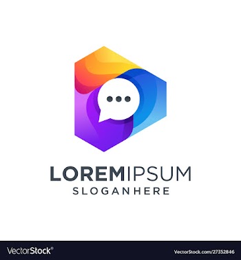 Colorful chat box logo design vector image