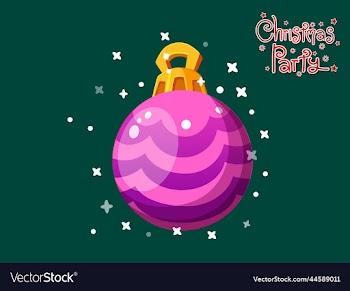 colorful christmas ball with christmas party text