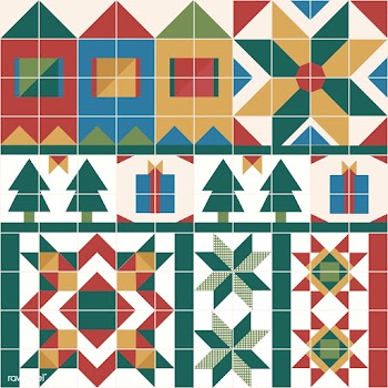Colorful Christmas tiles geometrical design v.. | Free stock vector - 494154