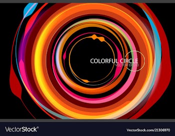 Colorful circle on a black vector image