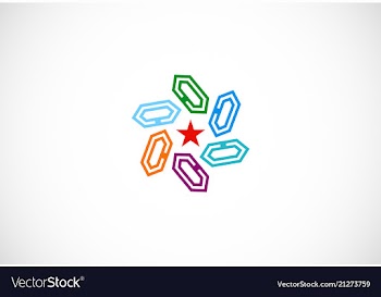Colorful circle shape star logo vector image