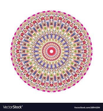 Colorful circular geometrical abstract gemstone vector image