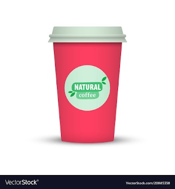 Colorful coffee cup to go with text vector image