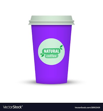 Colorful coffee cup to go with text vector image
