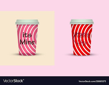 Colorful coffee in plastic cup with text vector image