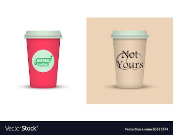 Colorful coffee in plastic cup with text vector image