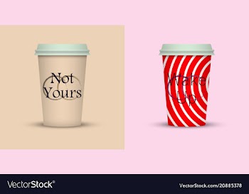 Colorful coffee in plastic cup with text vector image