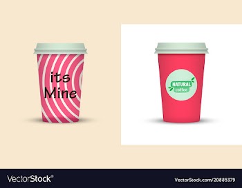 Colorful coffee in plastic cup with text vector image