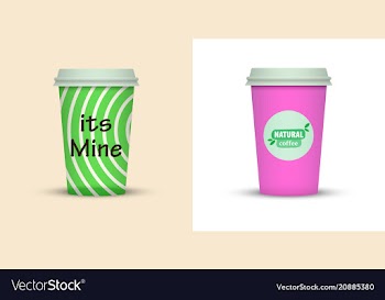 Colorful coffee in plastic cup with text vector image