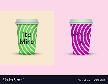 Colorful coffee in plastic cup with text vector image