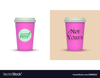 Colorful coffee in plastic cup with text vector image