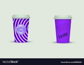 Colorful coffee in plastic cup with text vector image