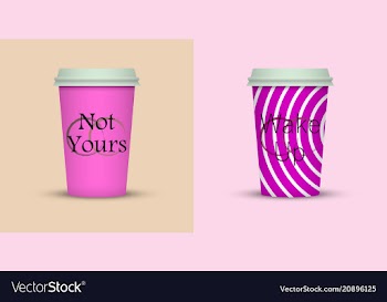 Colorful coffee in plastic cup with text vector image