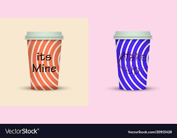 Colorful coffee in plastic cup with text vector image
