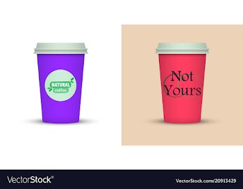Colorful coffee in plastic cup with text vector image