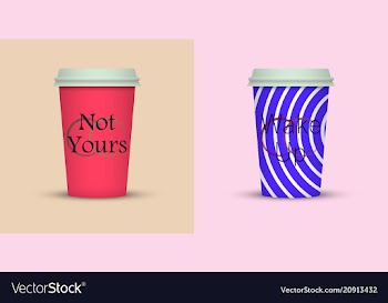 Colorful coffee in plastic cup with text vector image