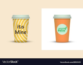 Colorful coffee in plastic cup with text vector image