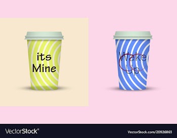 Colorful coffee in plastic cup with text vector image