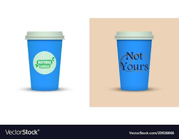 Colorful coffee in plastic cup with text vector image
