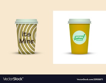 Colorful coffee in plastic cup with text vector image