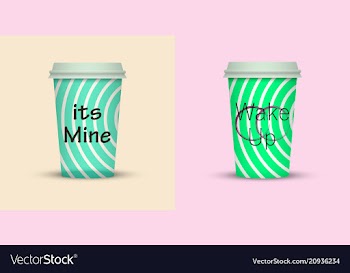 Colorful coffee in plastic cup with text vector image