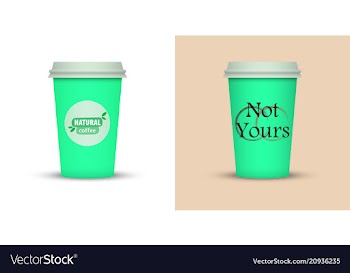 Colorful coffee in plastic cup with text vector image